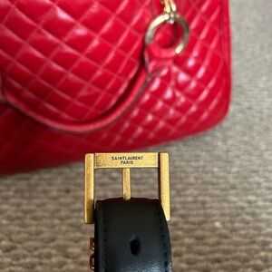 YSL (Yves Saint Laurent) Monogram Leather Belt